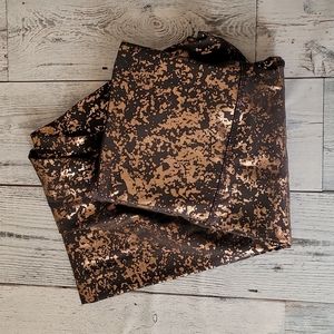 DYI Copper Metalic High-Waisted Leggings